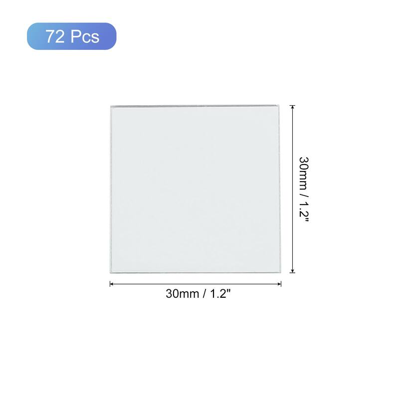 72Pcs Mosaic Mirror Tiles, Self-Adhesive Glass Stickers - Silver - 30x30mm