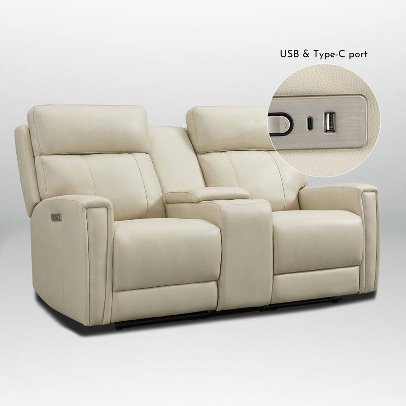71.5'' Leather Zero Gravity Power Recliner Loveseat Sofa with Power Headrest, USB&USB-C Port