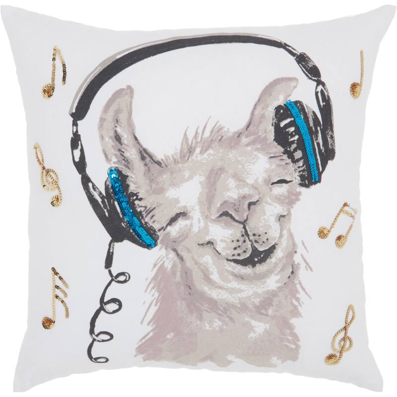 Mina Victory Sofia Animals Throw Pillow - White - 18" x 18"