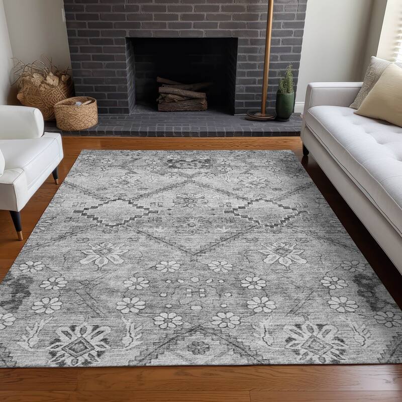 Premium Washable Super Soft Boho Global Mayfield Rug - Gray - 9' x 12'