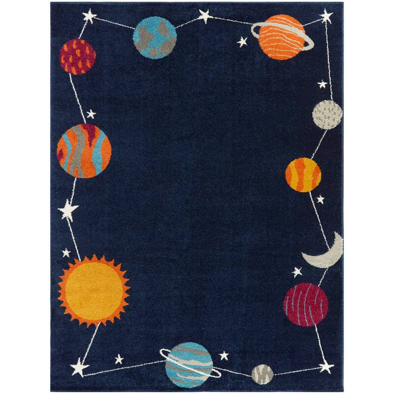 Mod-Tod Planet Border Kids Area Rug