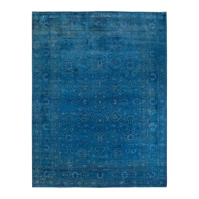 Vibrance, One-of-a-Kind Hand-Knotted Area Rug - Gray, 9' 0" x 11' 8" - 9' 0" x 11' 8"