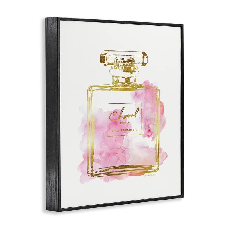 Stupell Glam Perfume Bottle Gold Pink Framed Giclee Texture Art
