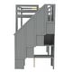 preview thumbnail 14 of 17, Gray Twin Size Solid Wood Loft Bed with Storage Staircase, Desks, and Shelves