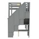 preview thumbnail 13 of 37, Twin Size All-in-One Loft Bed with Double Desk and Shelves, Storage Staircase, Guardrails, Wood Slat Support for Bedroom Dorm