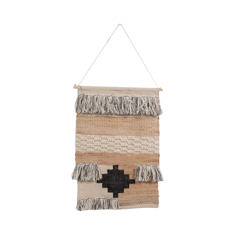 Woven Layered Look Tapestry Wall Hangings - Natural, 36 in.