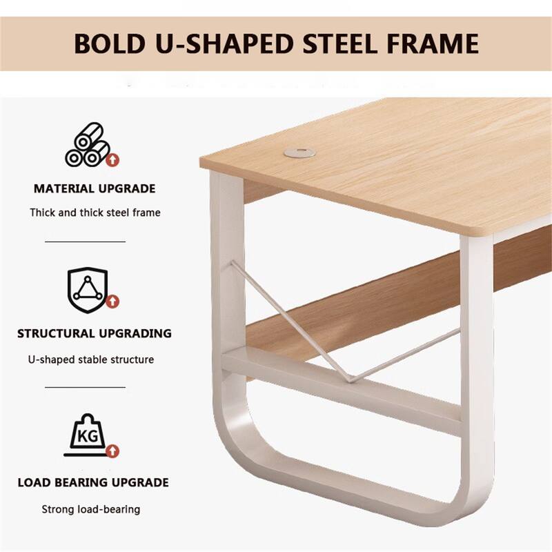 Modern Double Computer Desk with Thickened U-Shaped Frame