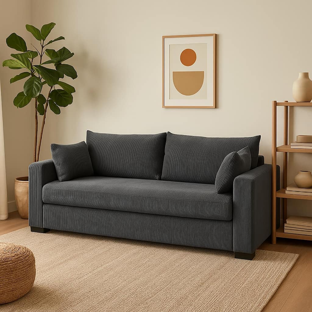 Dark Gray Corduroy Sofa