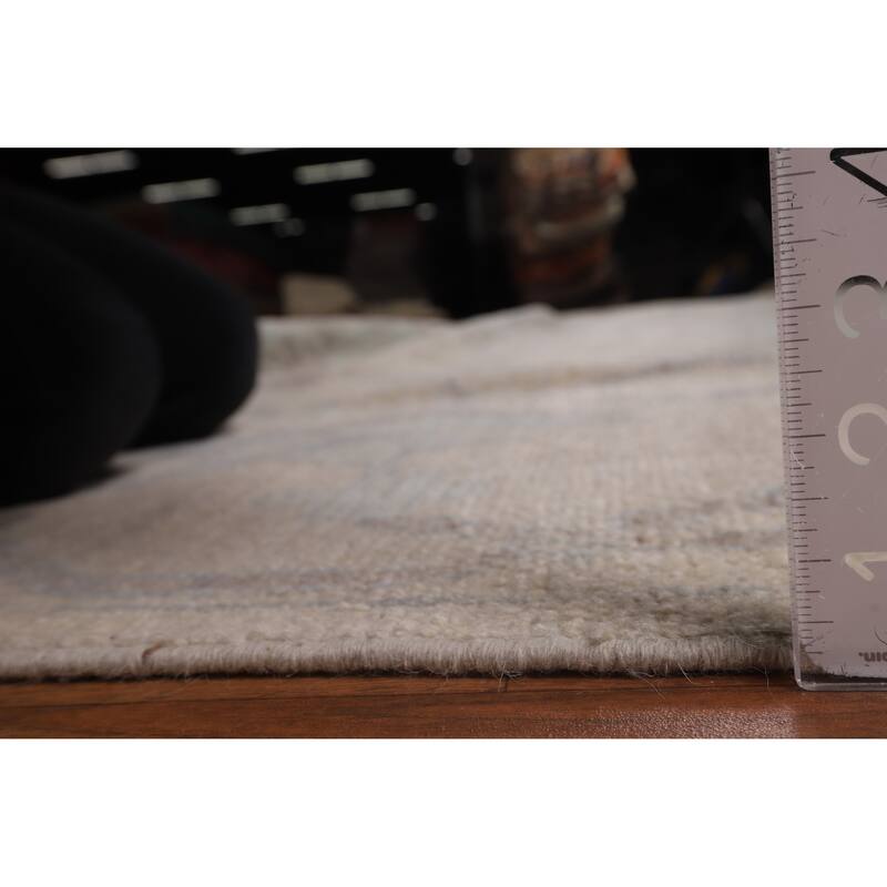 Vegetable Dye Oushak Turkish Large Rug Handmade Floral Wool Carpet - 13'9"x 19'3"