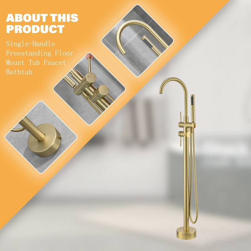 Single-Handle Freestanding Tub Faucet Mount Tub Faucet Bathtub Filler