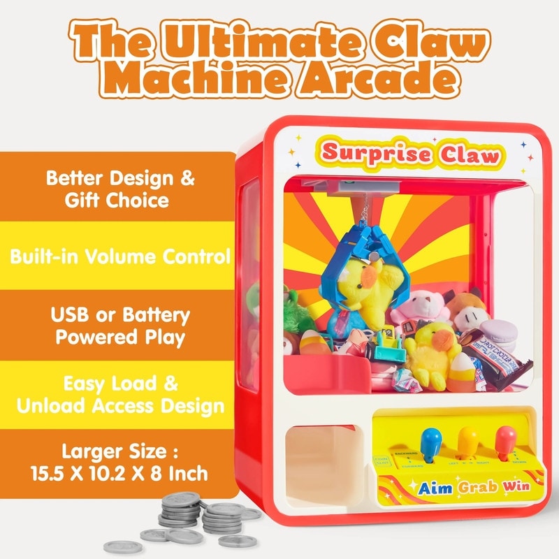 Claw Machine Arcade Toy with LED Light & Adjustable Sound - Multicolor