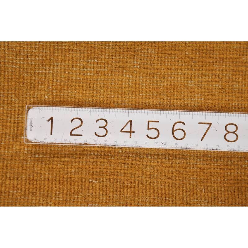 Gold Gabbeh Modern Foyer Rug Handmade Wool Carpet - 2'9"x 4'0"