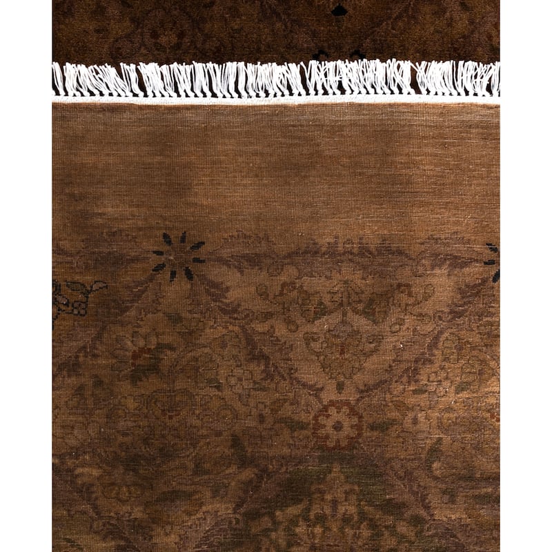 Overdyed One-of-a-Kind Hand-Knotted Octagon Area Rug - Brown - 8' 1" x 8' 1"