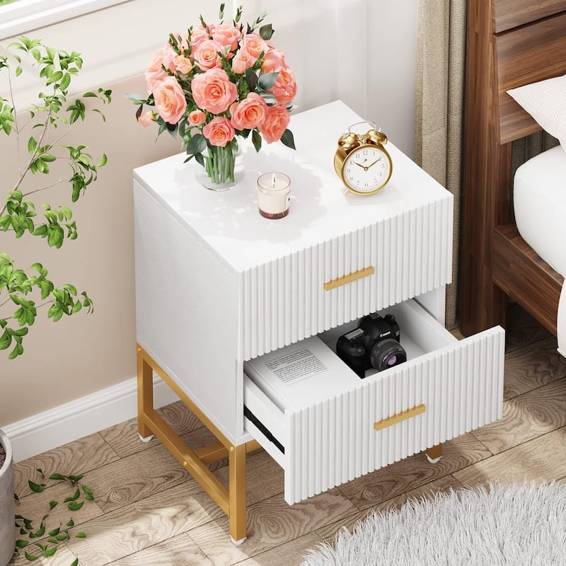 2-Drawer Nightstand Bed Side Table Storage End Table Side Table