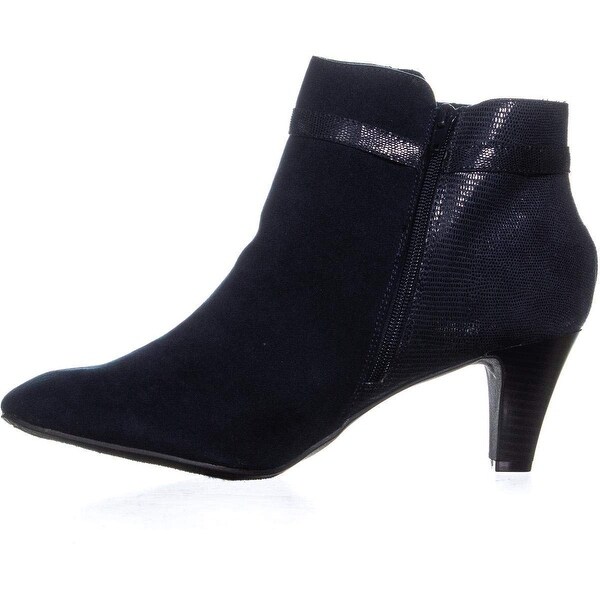 navy kitten heel boots