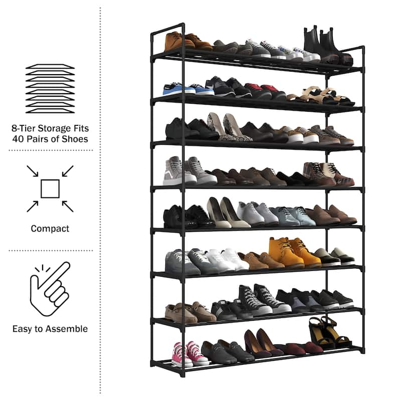 Shoe Rack - Shoe Organizer by Home-Complete (Black)