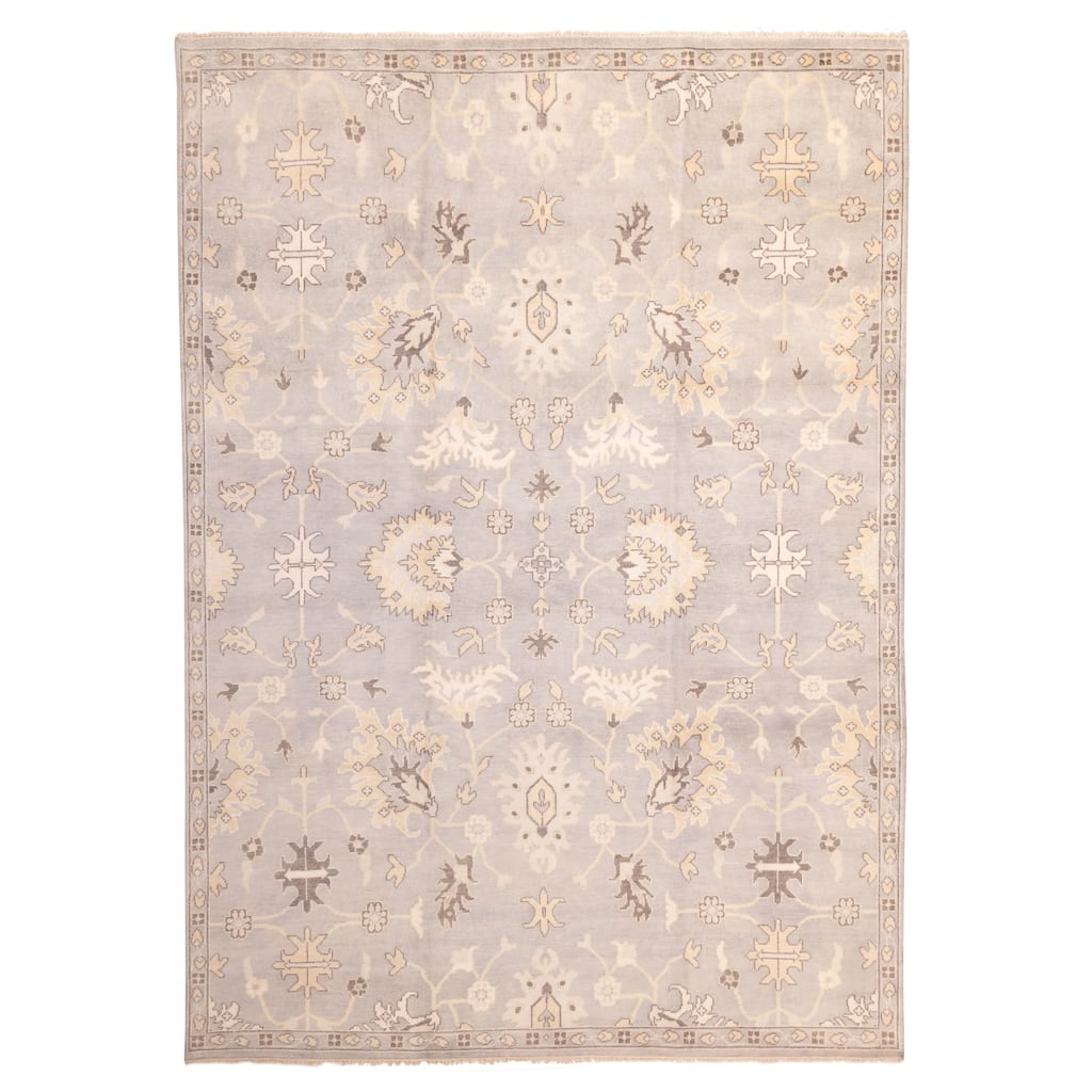 ECARPETGALLERY Hand-knotted Royal Oushak Light Grey Wool Rug - 10'0 x 13'8