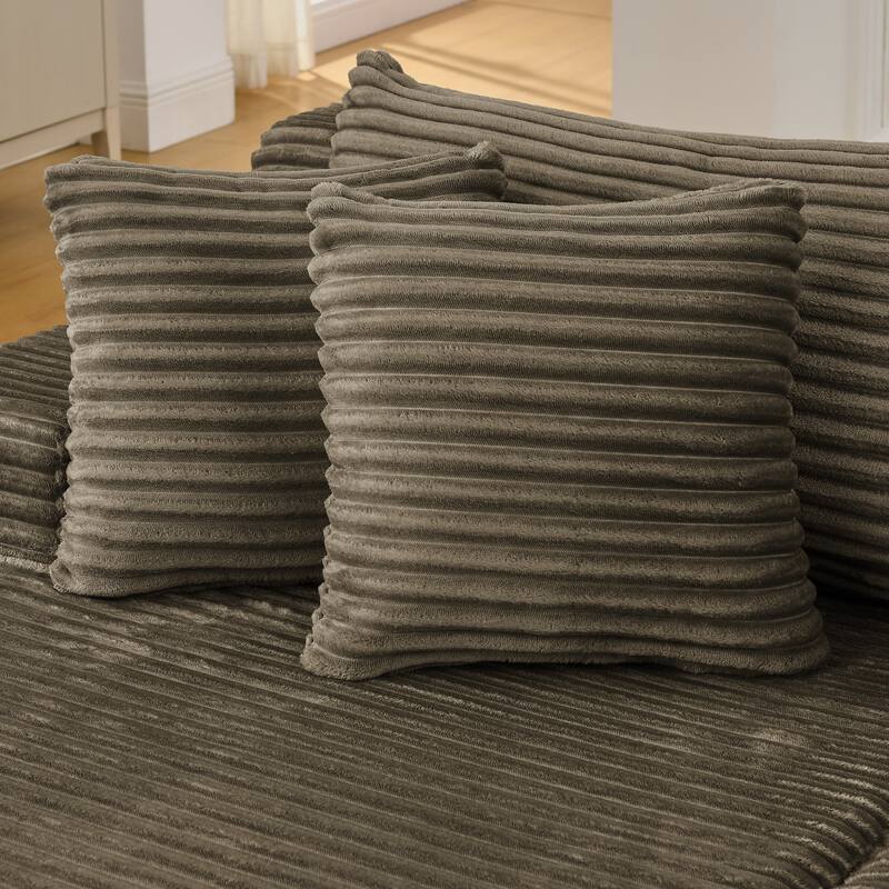 Two-seater lazy sofa lounge chair,Compressed sofa no assembly required, made of velvet fabric, fluffy modern lounge chair