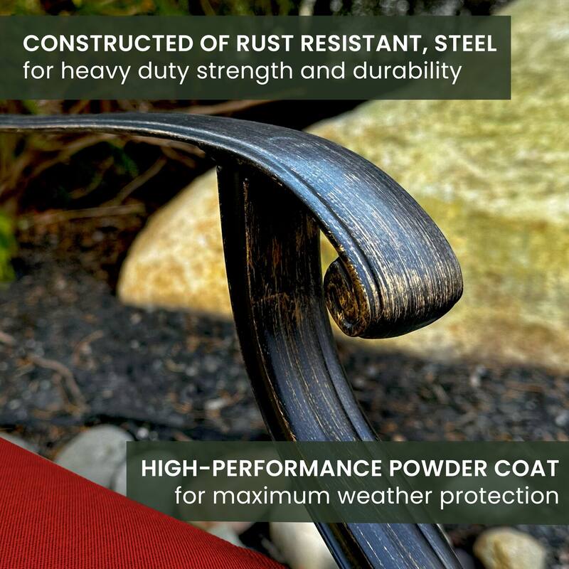 Hanover Traditions 7-Piece Dining Set in Red with 72 x 38 in. Cast-top Table