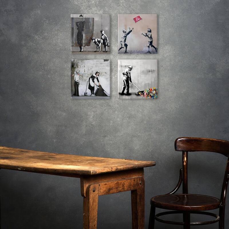 Black and White Graffiti Wall Decor Abstract Street