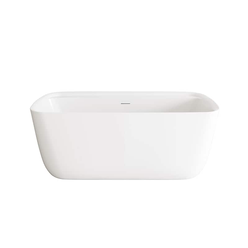 Chad Soaking Bathtub in Glossy White - Glossy White with Matte Black Trim - 23"