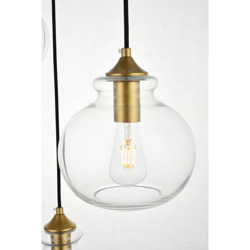 Clear Glass 3-light Adjustable Pendant Lamp