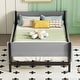 preview thumbnail 13 of 18, Twin Platform Bed w/ Headboard & Footboard, Solid Wooden Bed Frame w/ Built-in Bed-end Book Storage Rack-No Box Spring Needed