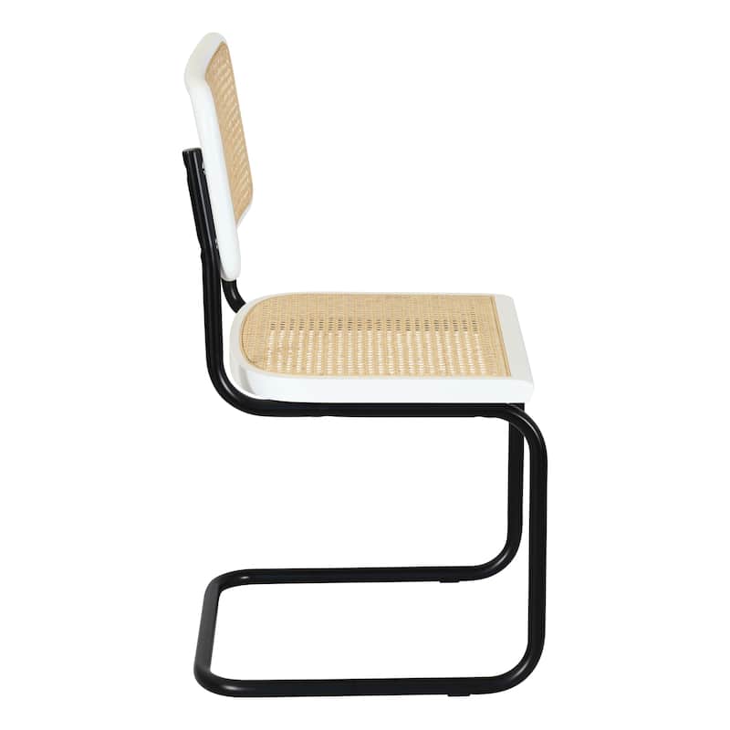 Breuer Chair Company Marcel Breuer Cesca Cane Cantilever Side Chair w/ Black Steel Frame (Various Wood & Cane Colors)