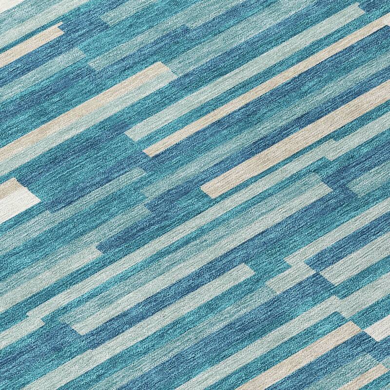 Machine Washable Indoor/ Outdoor Chantille Stripes Modern Rug