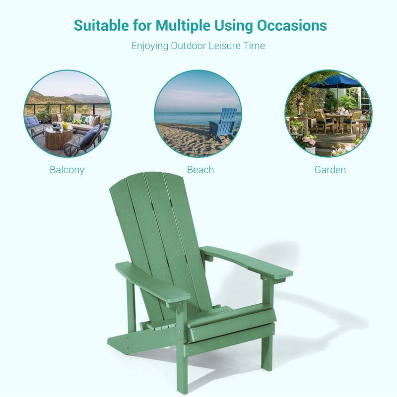 Bonosuki Outdoor HIPS Weather-Resistant Plastic Adirondack Chairs