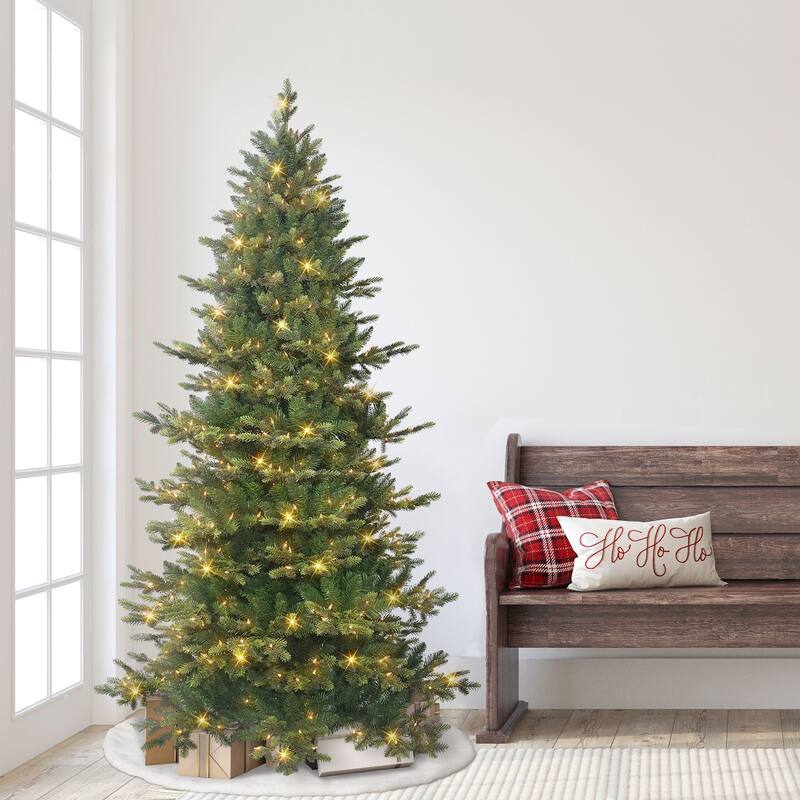 Pre-lit Douglas Fir Downswept Artificial Christmas Tree - 6.5’ - Clear Lights - 6.5 Foot
