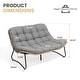 preview thumbnail 22 of 71, Double Papasan Chair Loveseat with Cushion, All-weather PE Rattan 2-Person Wicker Patio Chair for Indoor Outdoor