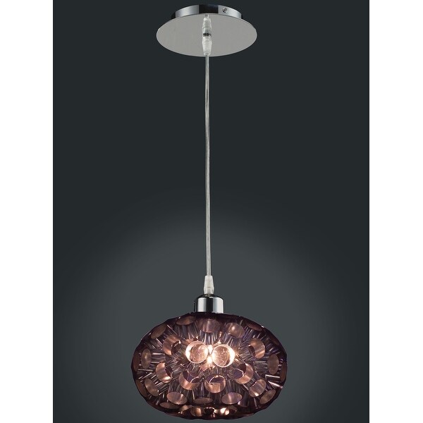 Classic Lighting 16151 Laguna 1 Light 8 Wide Abstract Single Pendant Chrome With Black Shades N A