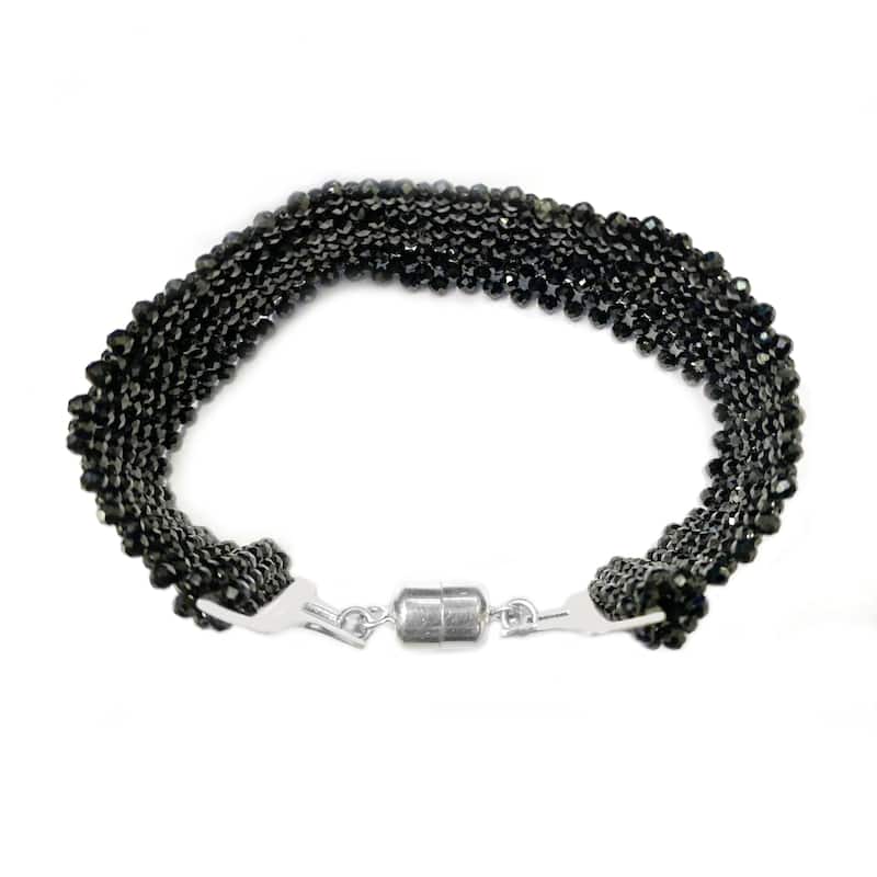 925 Sterling Silver Black Spinel Bracelet