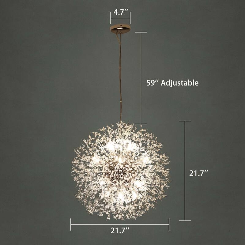 8/9/12/16-Light Modern Linear Sputnik Firework Dandelion Crystal Chandelier
