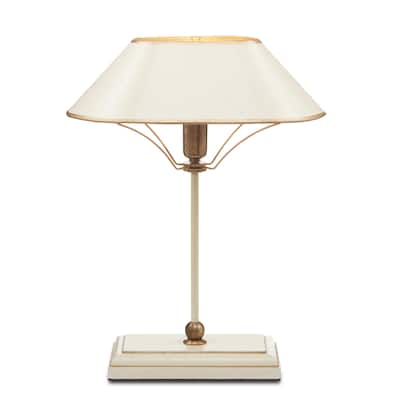 Currey & Company Daphne White Table Lamp - 16.5"h x 12.25"w x 7.5"d
