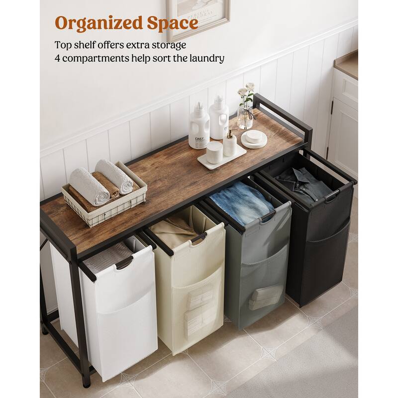 Laundry Sorter 112L/142L/170L Laundry Hamper Organizer Laundry Basket with Removable Bags