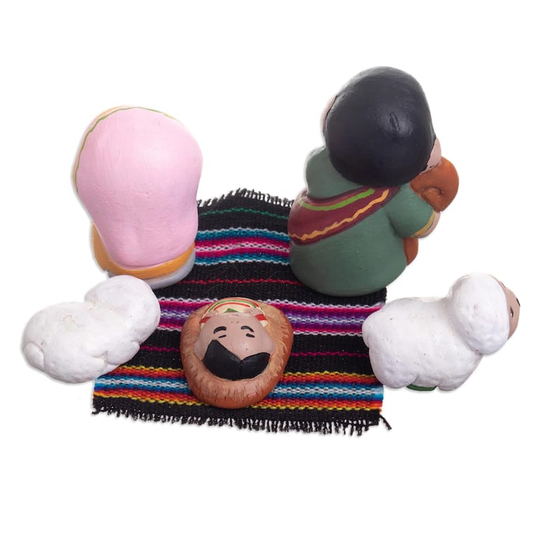 Novica Handmade Blessed Night Ceramic Nativity Scene (5 Pieces)