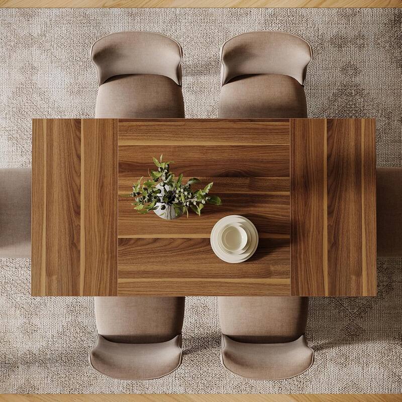55 Inches Rectangular Dining Room Table, Brown