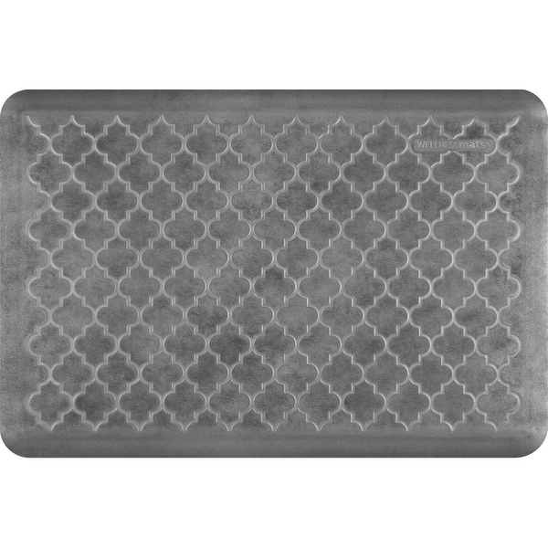 WellnessMats Estates Trellis Anti-Fatigue Office, Bathroom, & Kitchen Mat, Slate, 36" by 24"