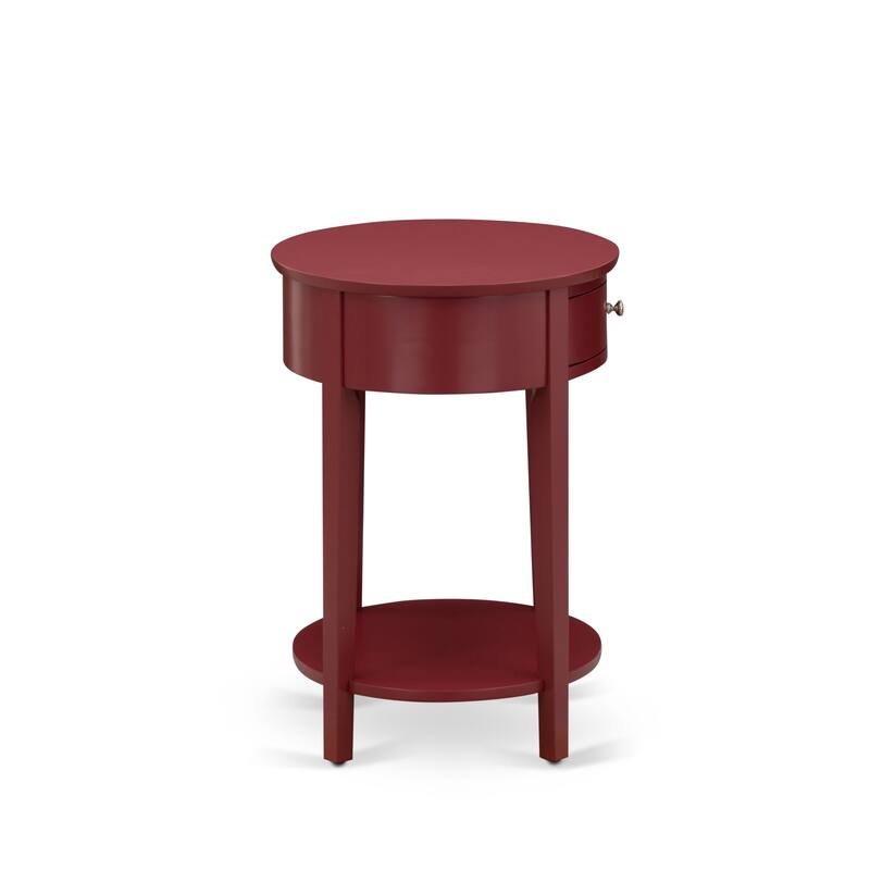 East West Furniture Mid Century Modern Nightstand with 1 Wood Drawer, Stable and Sturdy Constructed -(Finish Option)