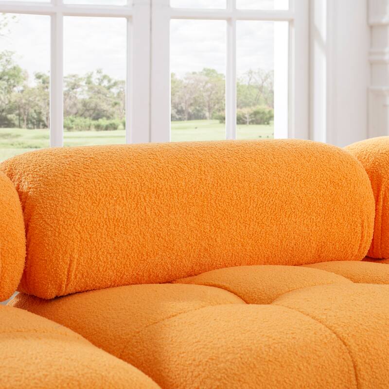 Ouyessir Modern Velvet Upholstered Large Modular Sectional Sofa with Removable Armrest