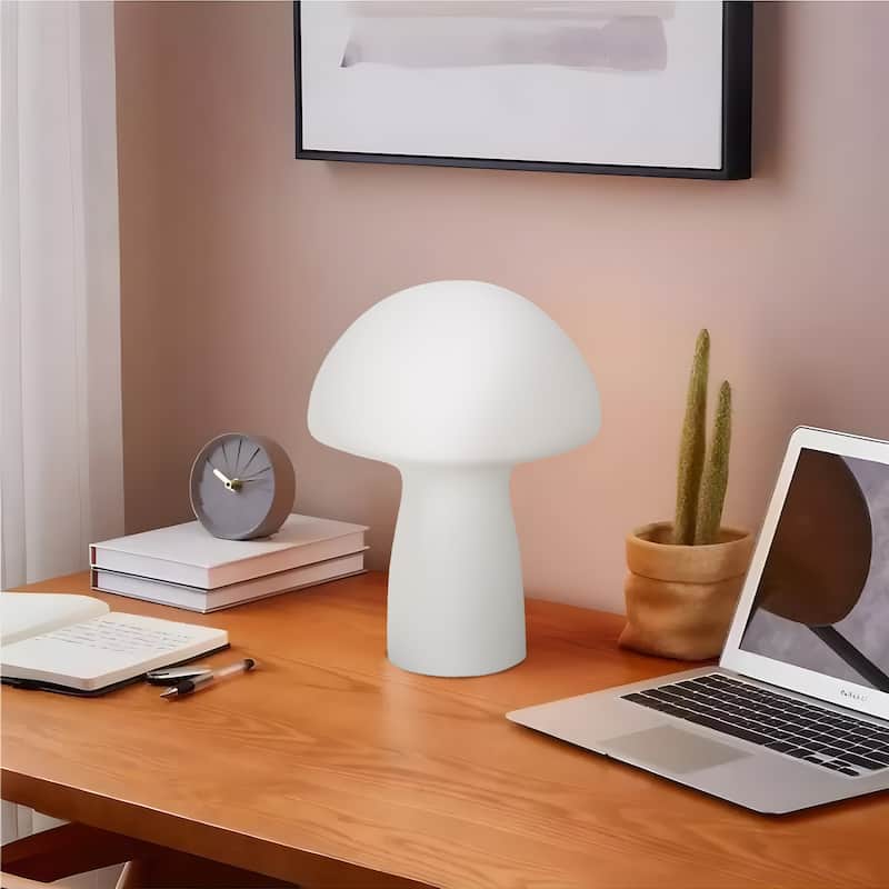 Modern Glass Mushroom Novelty Table Lamp with Stripes