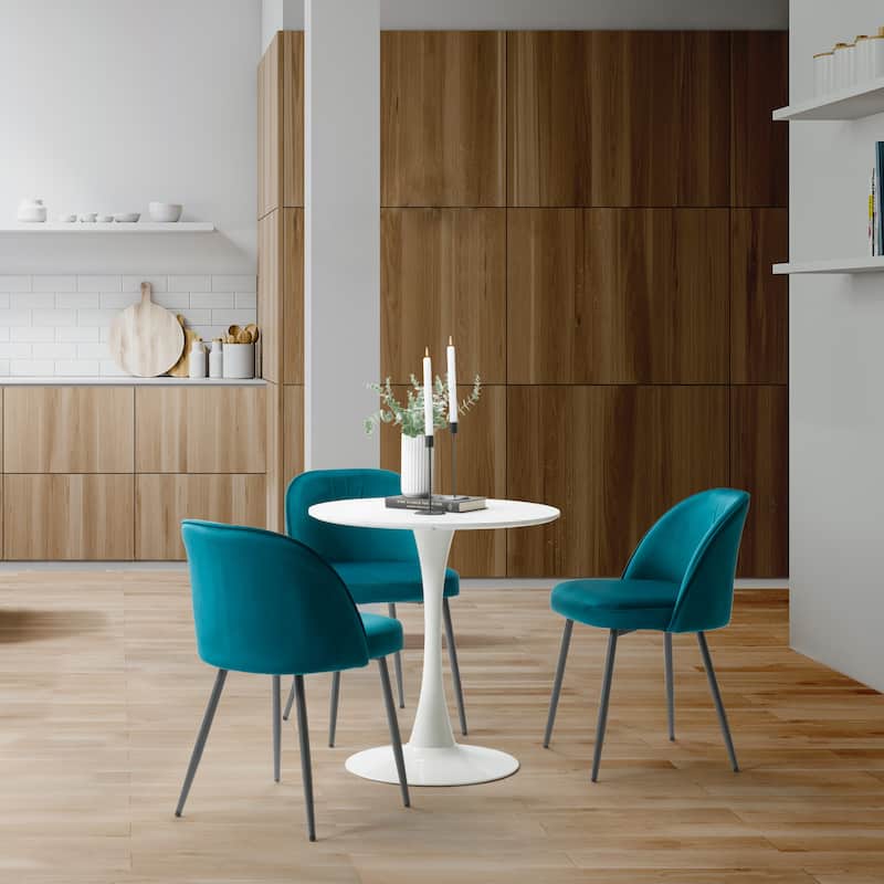 4 Piece Ivo Pedestal Bistro Dining Set with Chairs