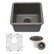 preview thumbnail 17 of 47, Lexicon Undermount Quartz 15 Inch Single Bowl Kitchen Sink Kit