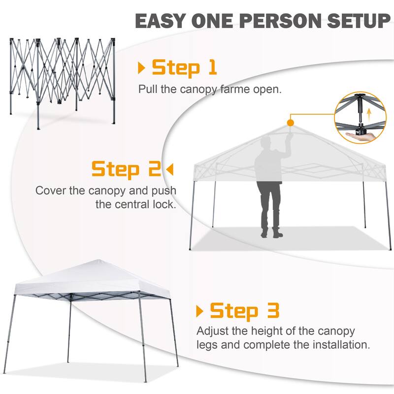 ABCCANOPY Portable Pop Up Canopy Tent Beach Canopy with Large Base - 10x10ft