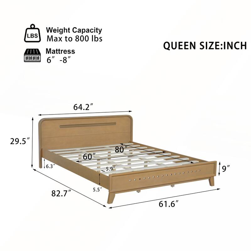 Pine Solid Wood Bed with Timeless Design Easy Assemble