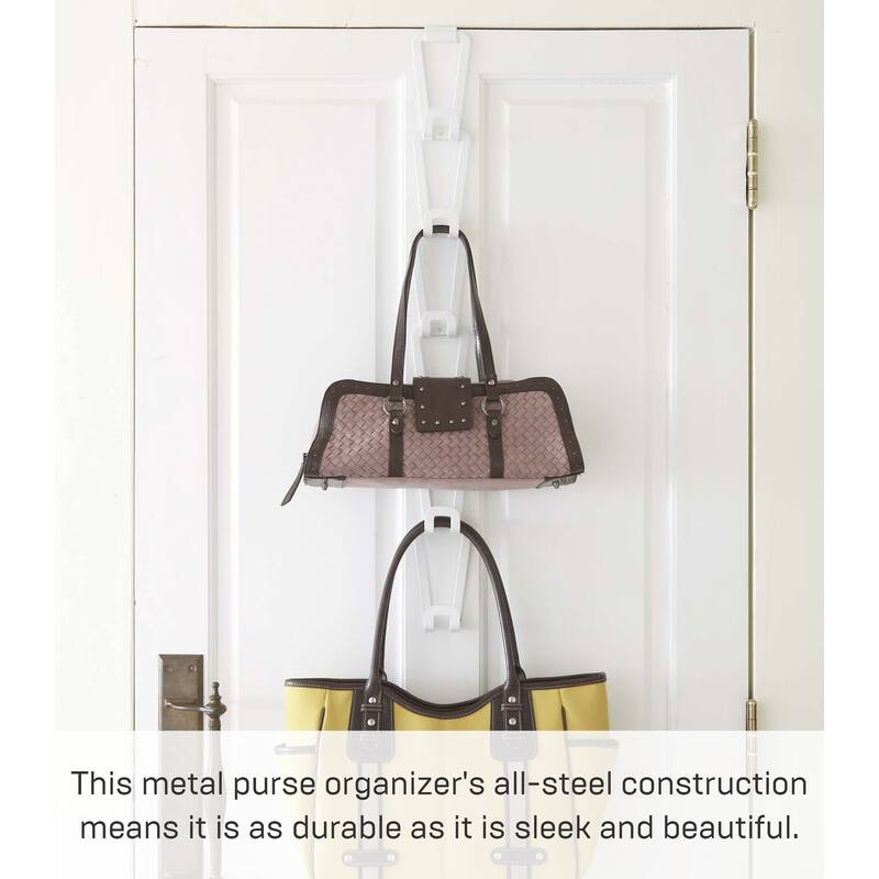 Yamazaki Home Cascading Storage Hooks, Steel, Holds 2.2 lbs - L 3.15 x W 2.95 x H 30.31 inches