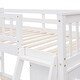 preview thumbnail 7 of 10, Wooden Twin Over Full Bunk Bed With Six Drawers And Flexible Shelves,Bottom Bed With Wheels