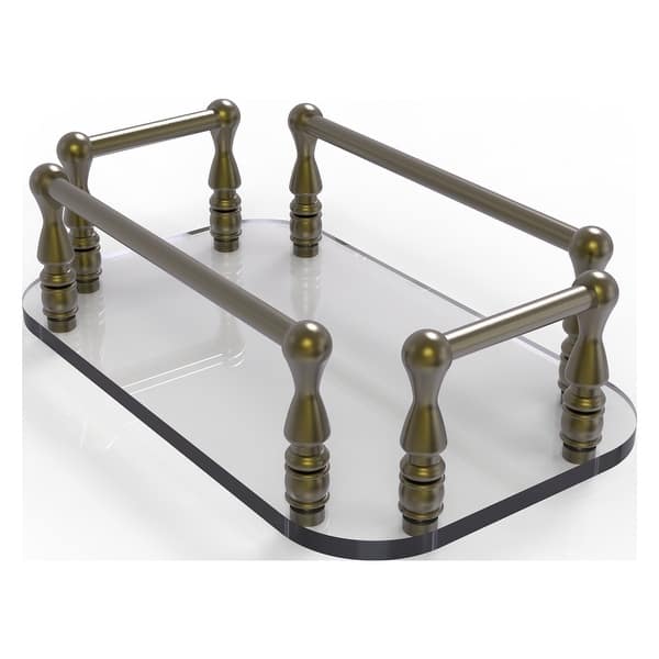 Allied Brass Vanity Top Glass Guest Towel Tray in Satin Nickel Allied Brass Vanity Top Glass Guest Towel Tray in Satin Nickel